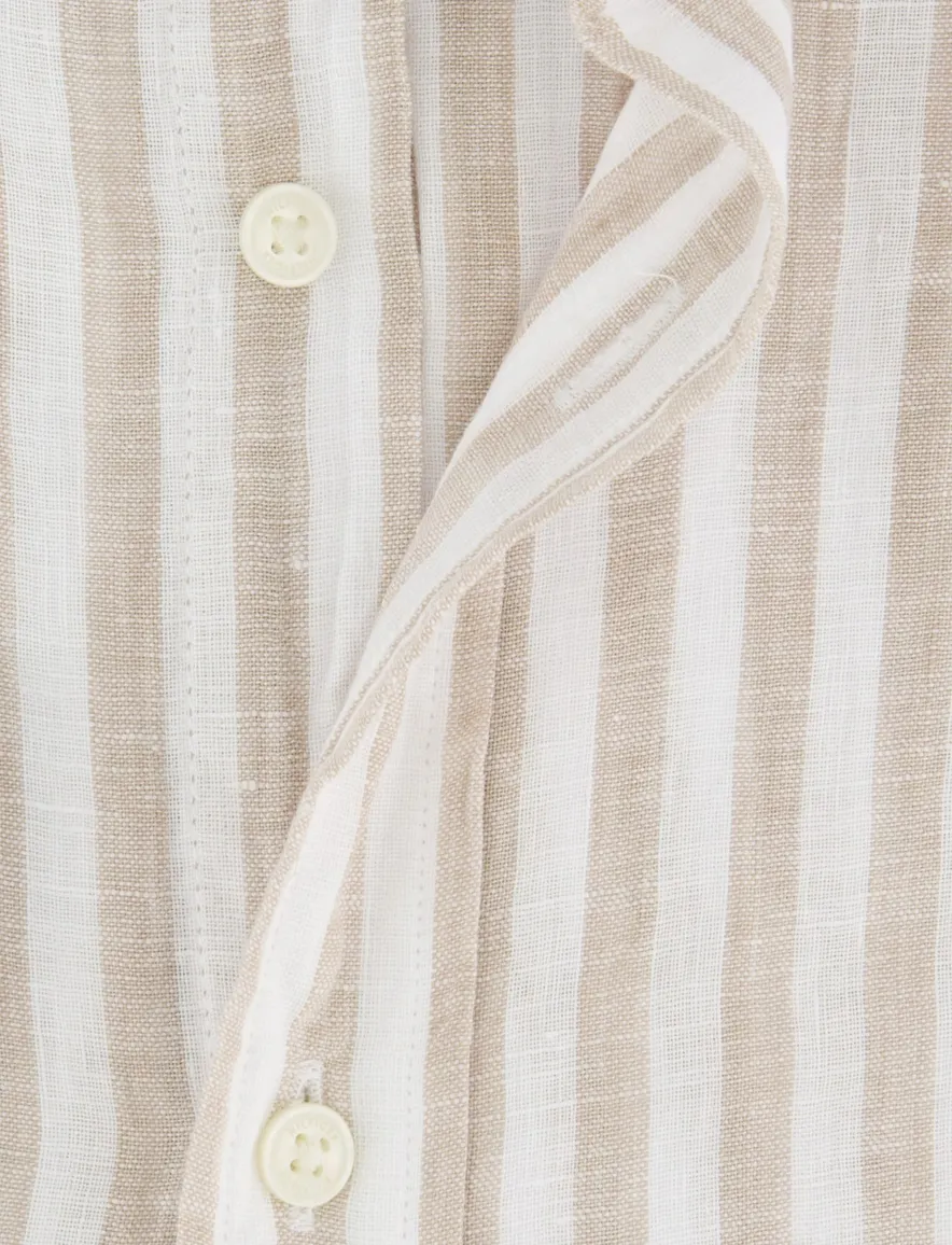 Tommy Hilfiger overhemd beige wit regular fit