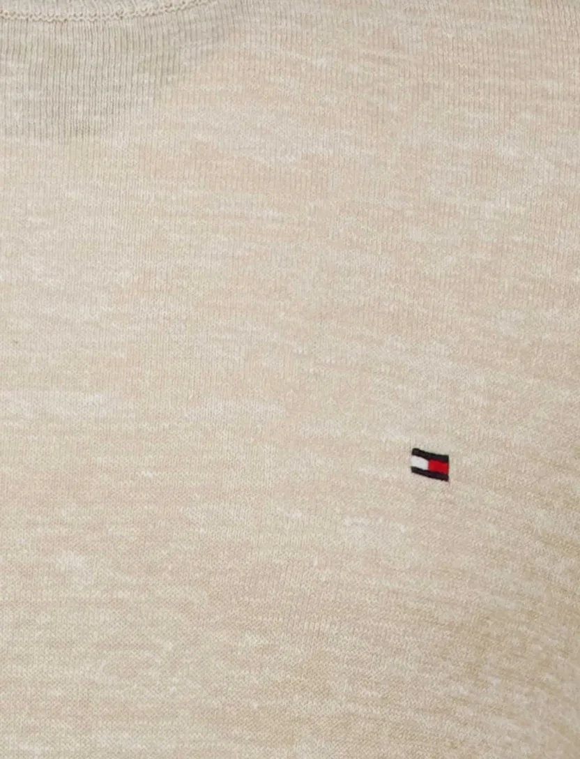 Tommy Hilfiger crew neck trui beige gemêleerd met boord