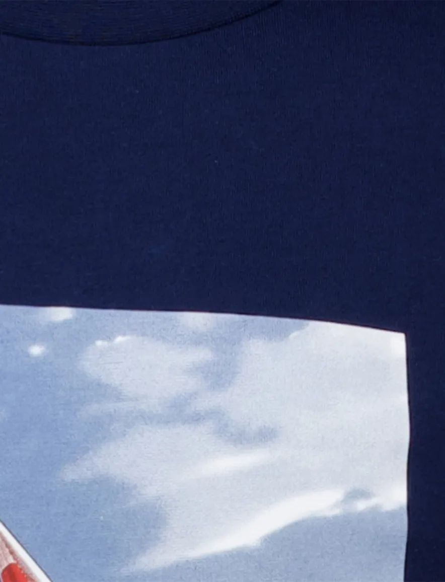 Tommy Hilfiger T-shirt effen donkerblauw geprint