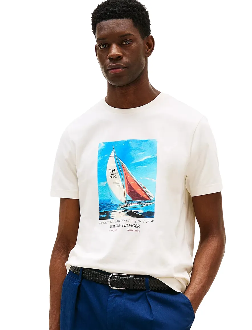 t-shirt wit Tommy Hilfiger