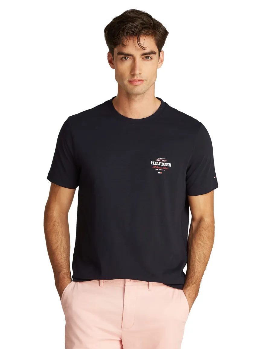 Tommy Hilfiger T-shirt donkerblauw opdruk ronde hals