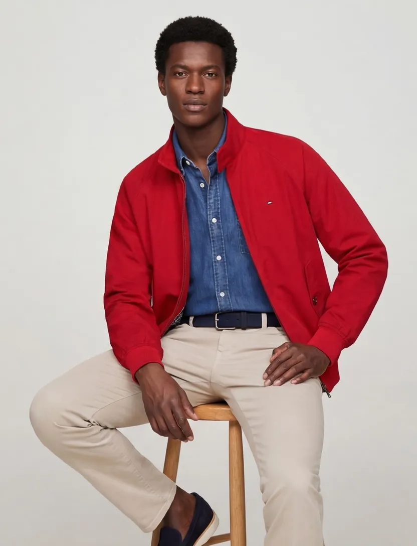 Tommy Hilfiger zomerjas rood effen