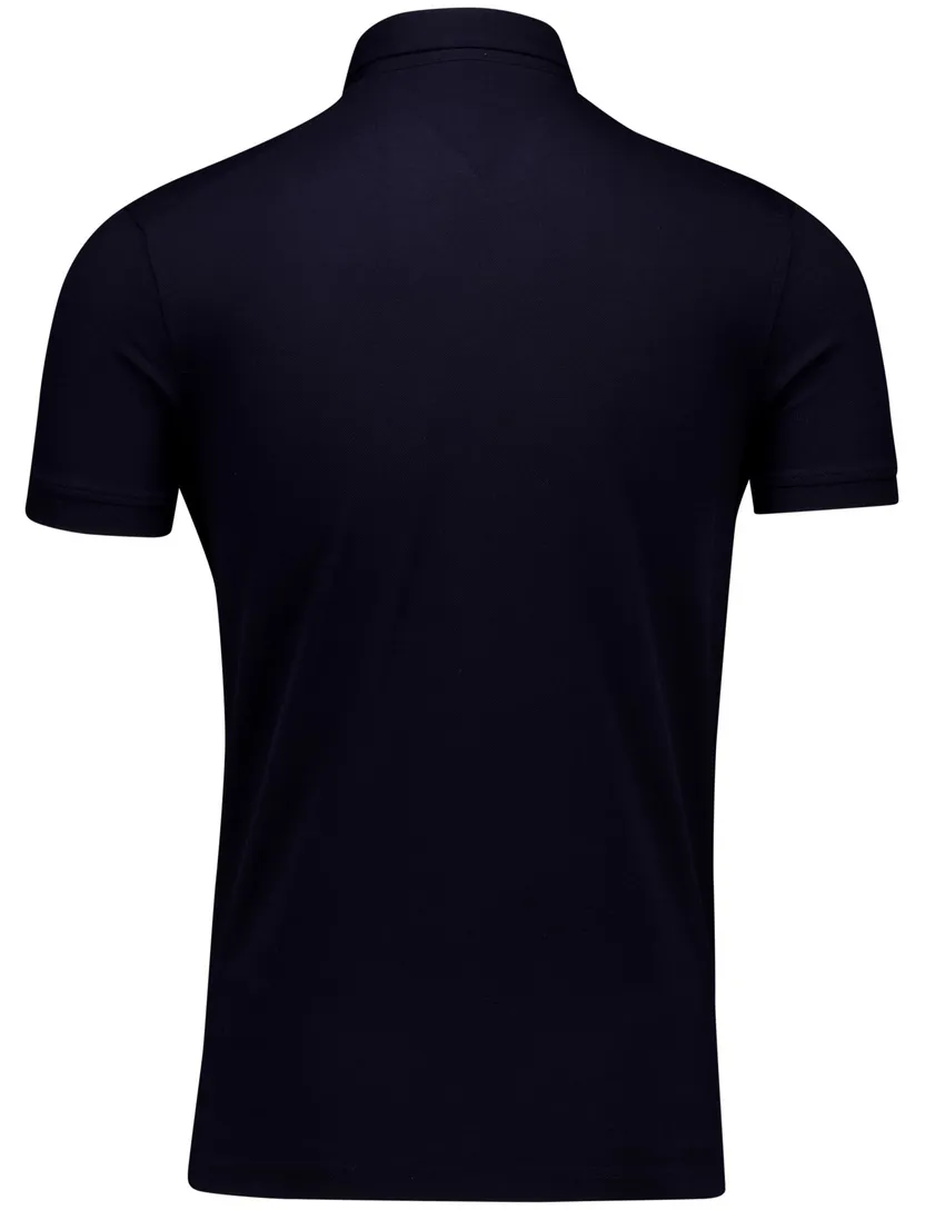 Tommy Hilfiger polo donkerblauw korte mouw slim fit 3 knoops