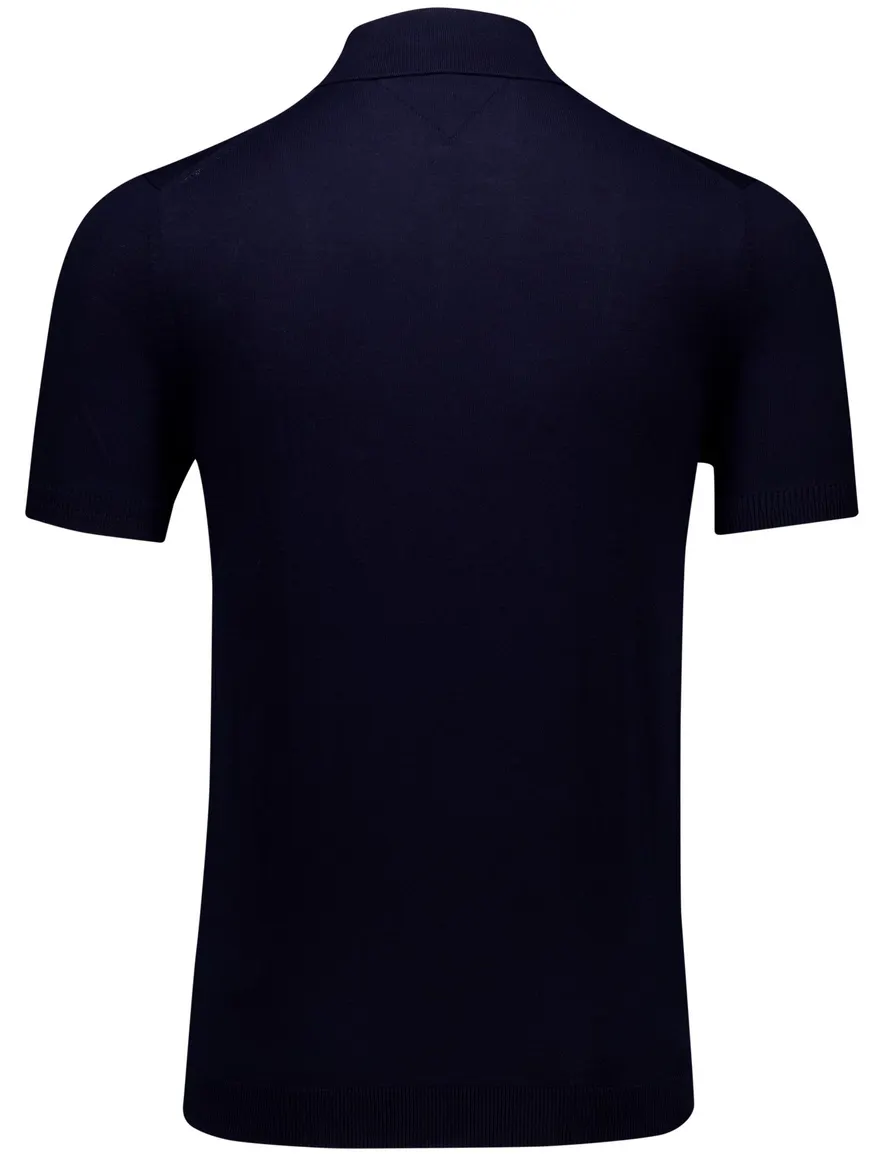 Tommy Hilfiger polo navy gebreid katoen normale fit