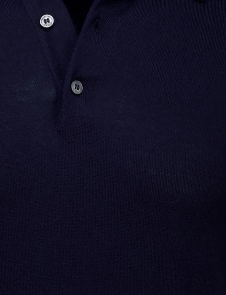 Tommy Hilfiger polo navy gebreid katoen normale fit