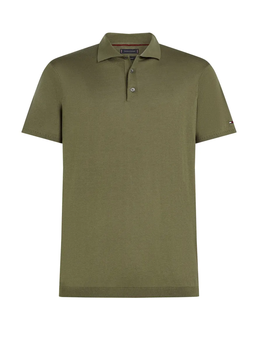Tommy Hilfiger polo groen slim fit effen