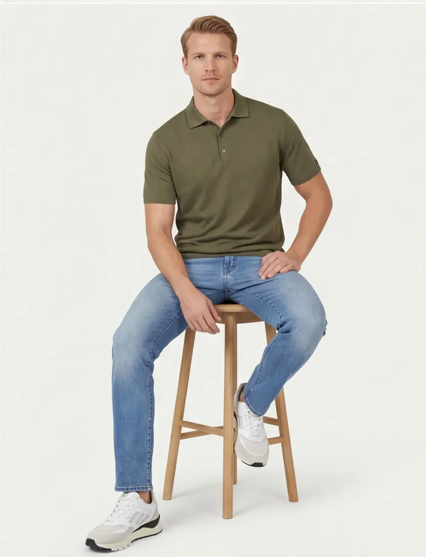 Tommy Hilfiger polo groen effen