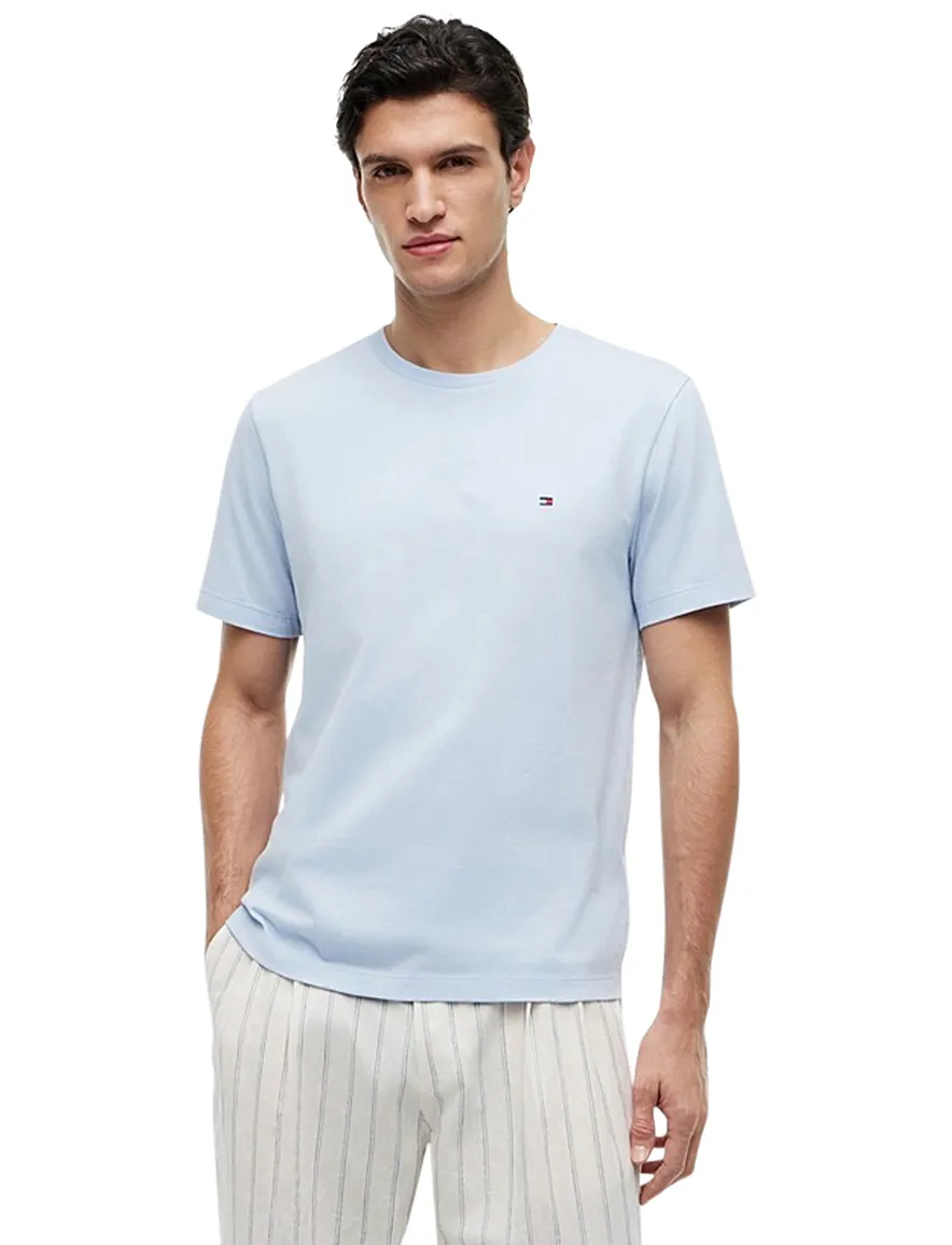 Tommy Hilfiger T-shirt lichtblauw slim fit katoen