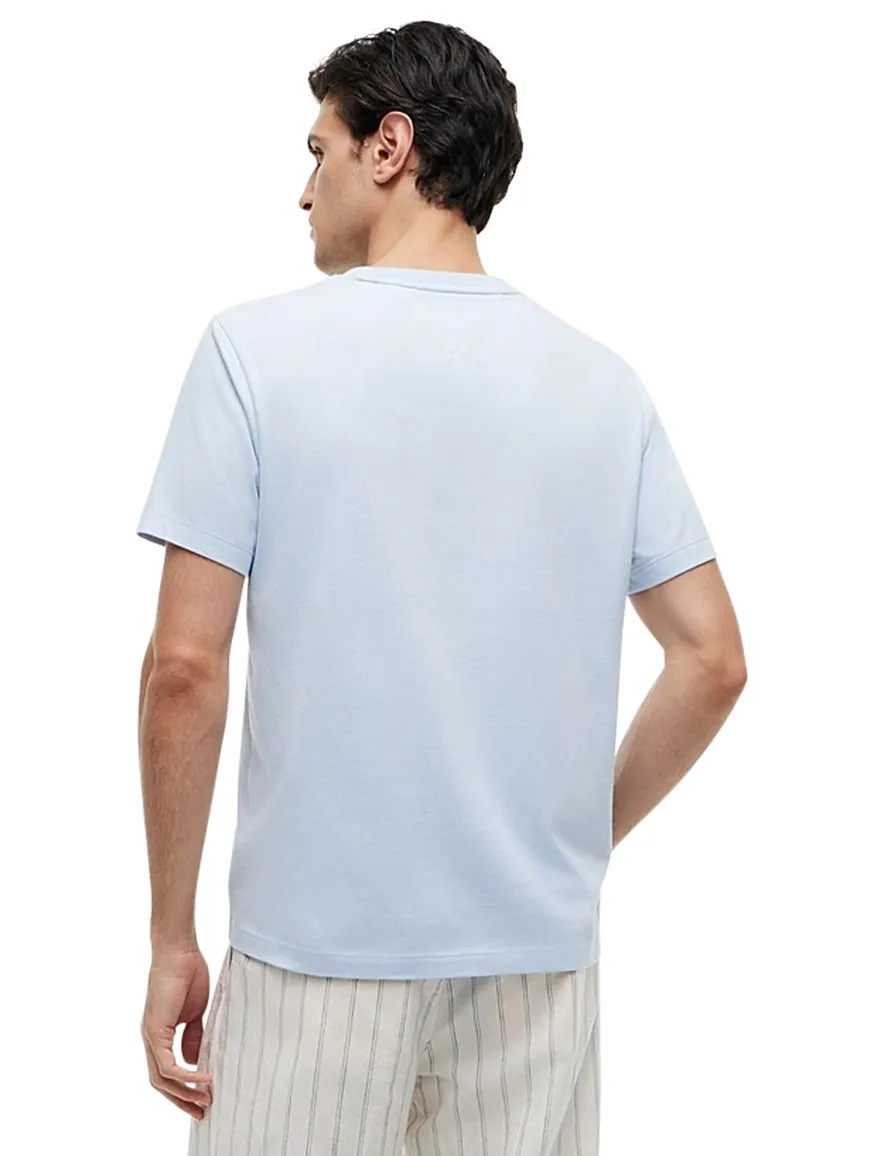 Tommy Hilfiger T-shirt lichtblauw slim fit katoen