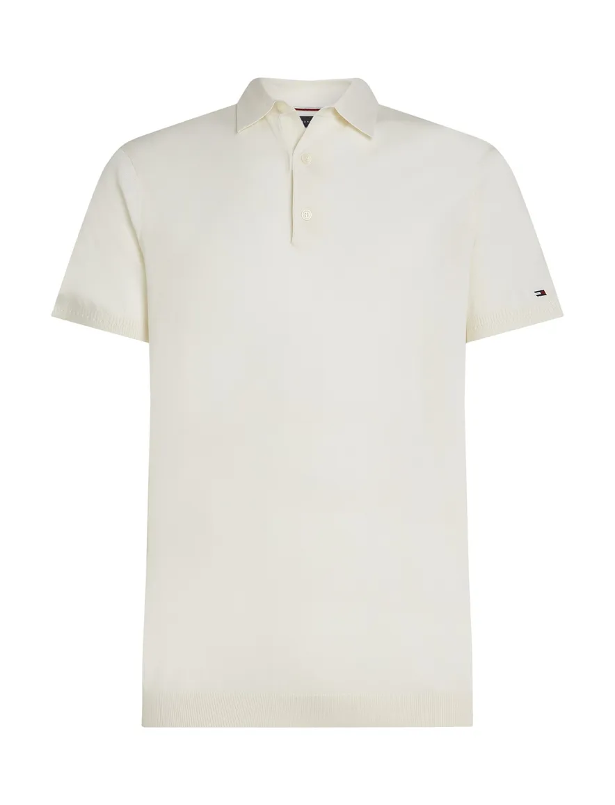 Tommy Hilfiger polo creme katoen effen