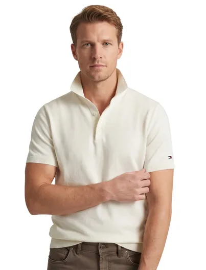 Tommy Hilfiger Tommy Hilfiger polo creme katoen effen