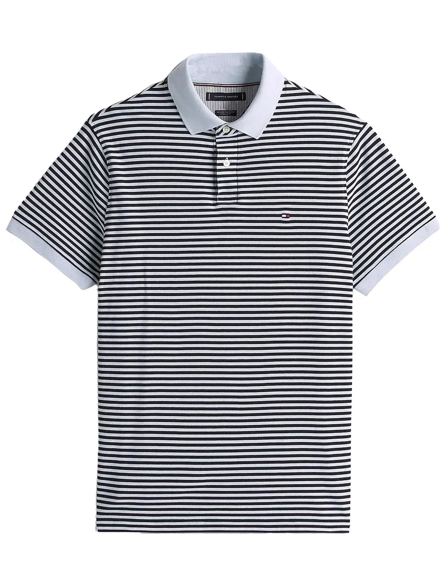 Tommy Hilfiger polo 1985 blauw gestreept Plus Size