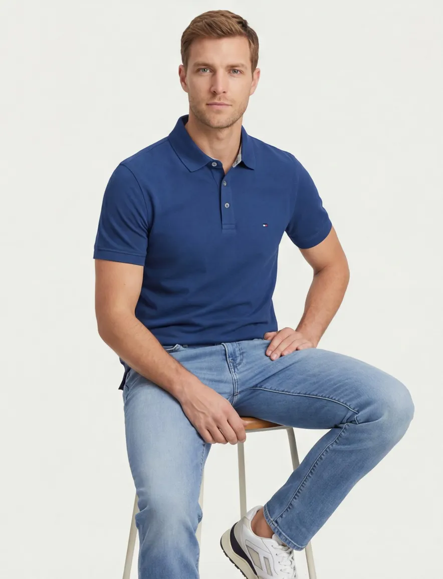 Tommy Hilfiger polo blauw Plus Size