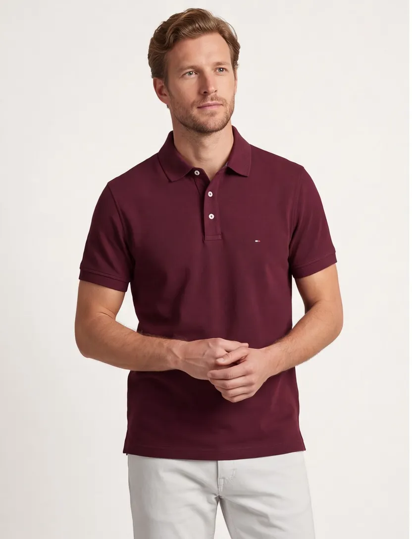 Tommy Hilfiger polo Plus Size 1985 bordeaux pique