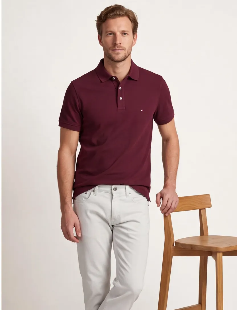 Tommy Hilfiger polo Plus Size 1985 bordeaux pique