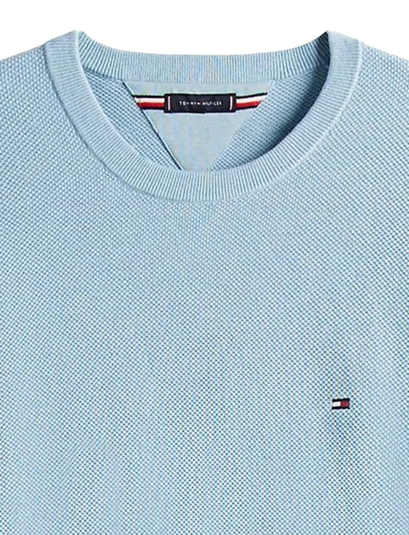 Tommy Hilfiger Plus Size trui gebreid lichtblauw ronde hals