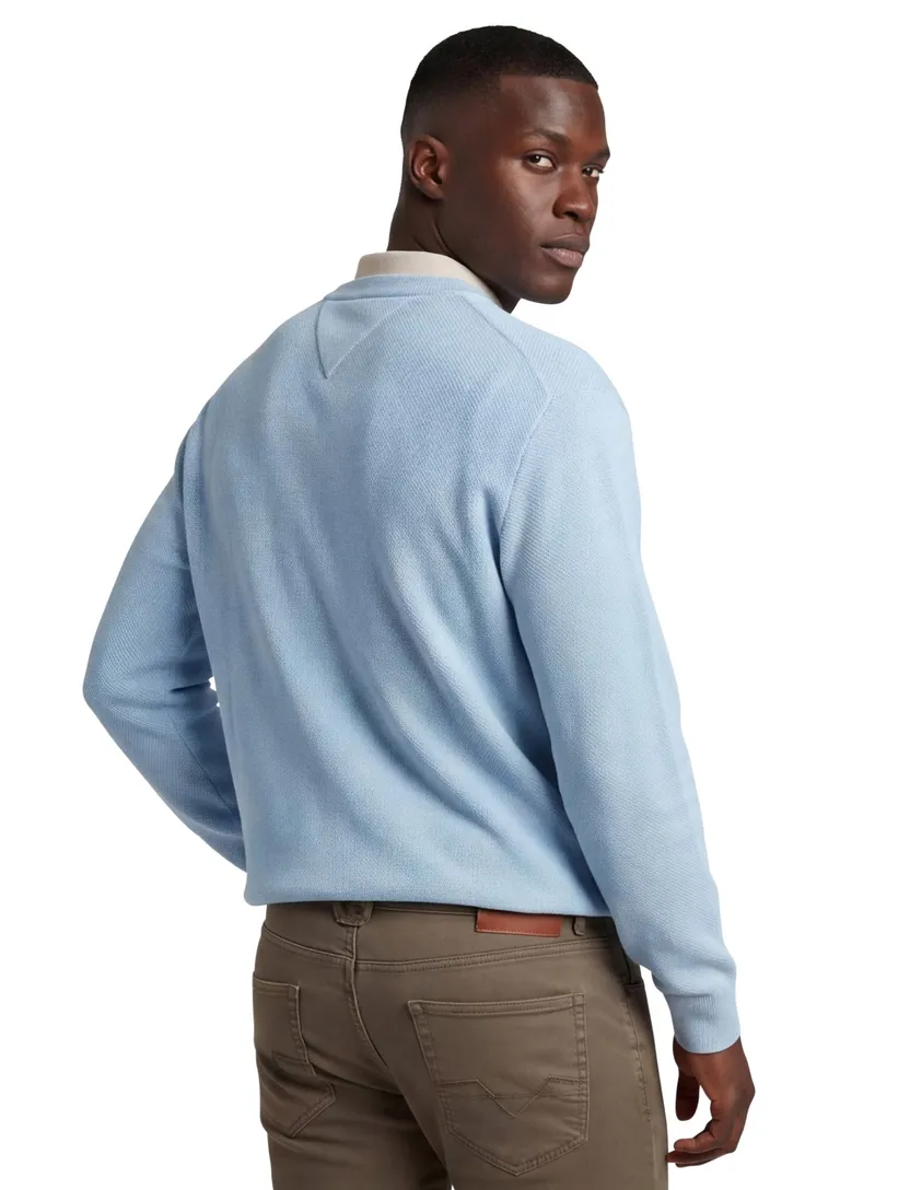 Tommy Hilfiger Plus Size trui gebreid lichtblauw ronde hals