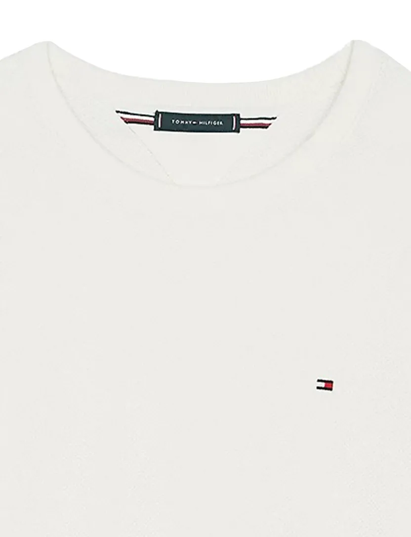 Tommy Hilfiger trui ronde hals gebreid wit Plus Size