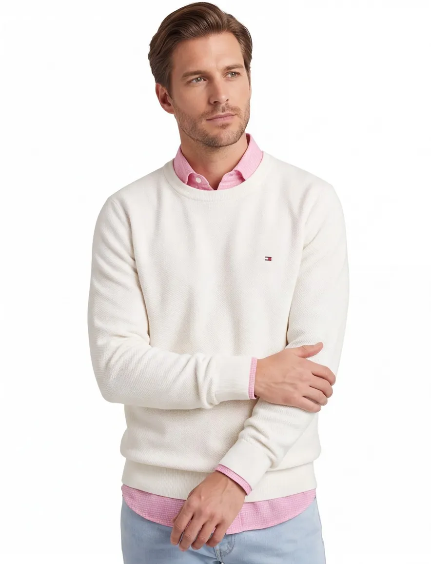 Tommy Hilfiger trui gebreid wit Plus Size