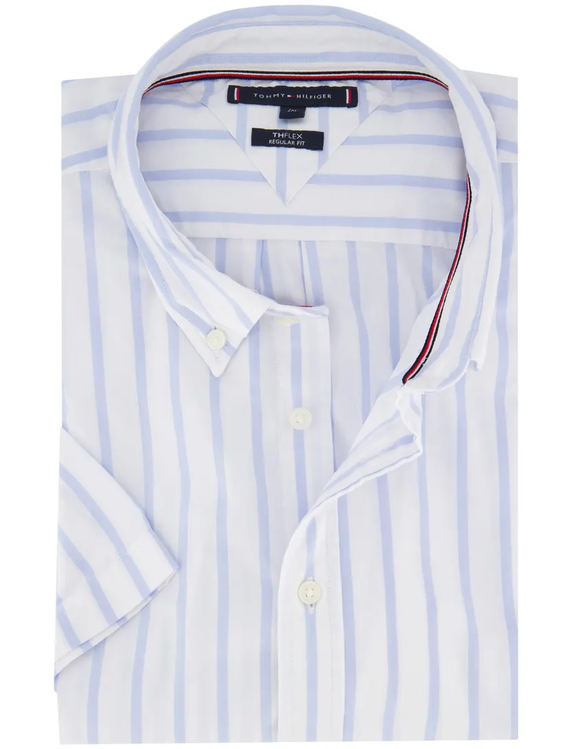 katoenen Tommy Hilfiger overhemd wit gestreept normale fit