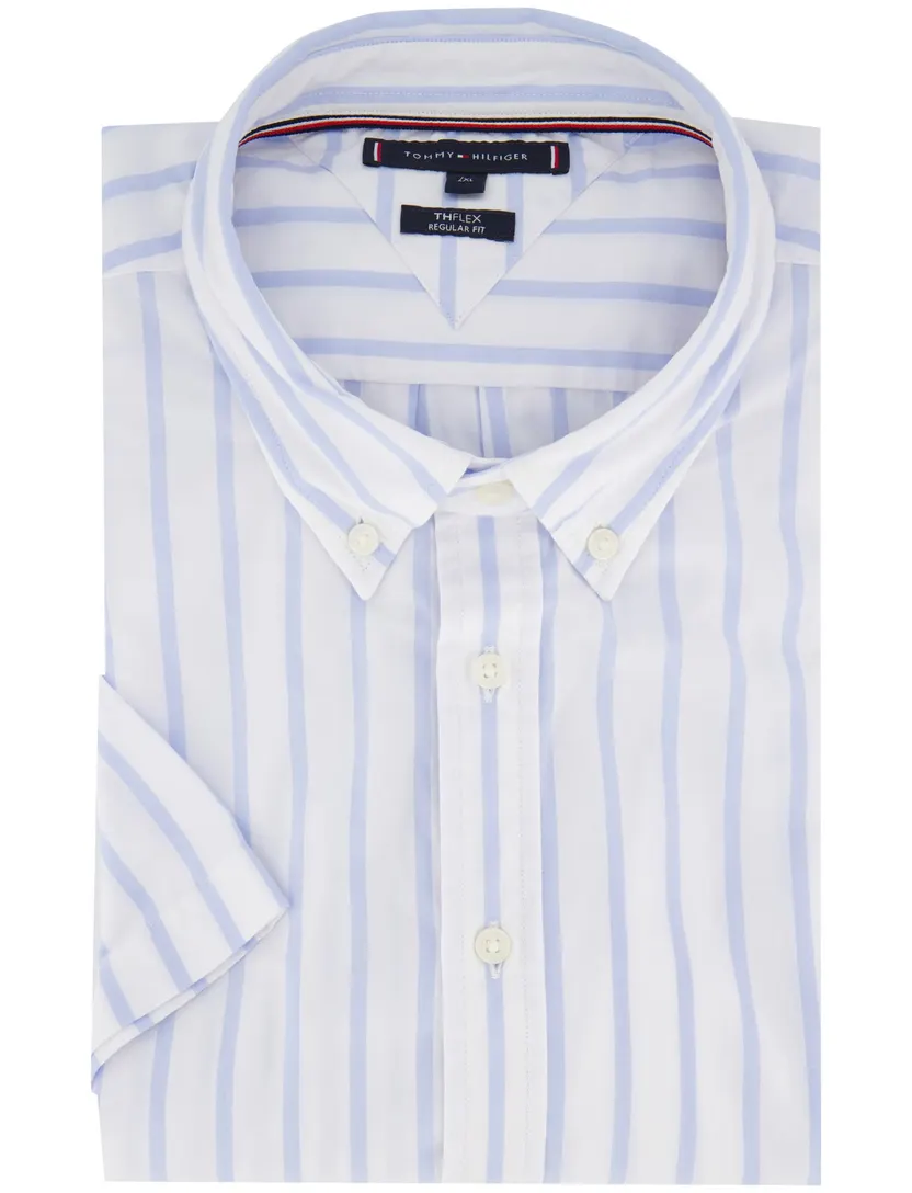 katoenen Tommy Hilfiger overhemd wit gestreept normale fit
