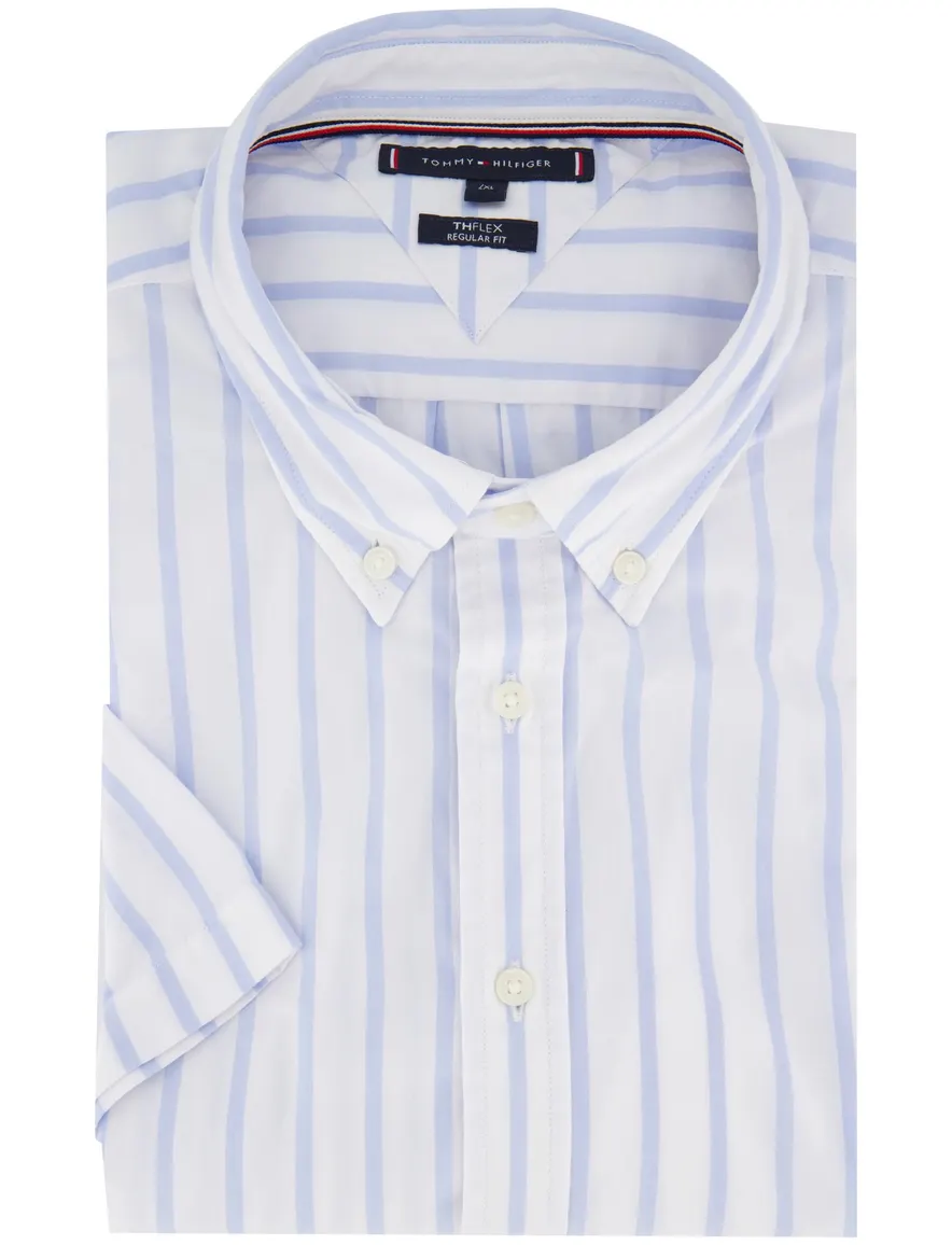 Tommy Hilfiger overhemd wit gestreept normale fit katoen