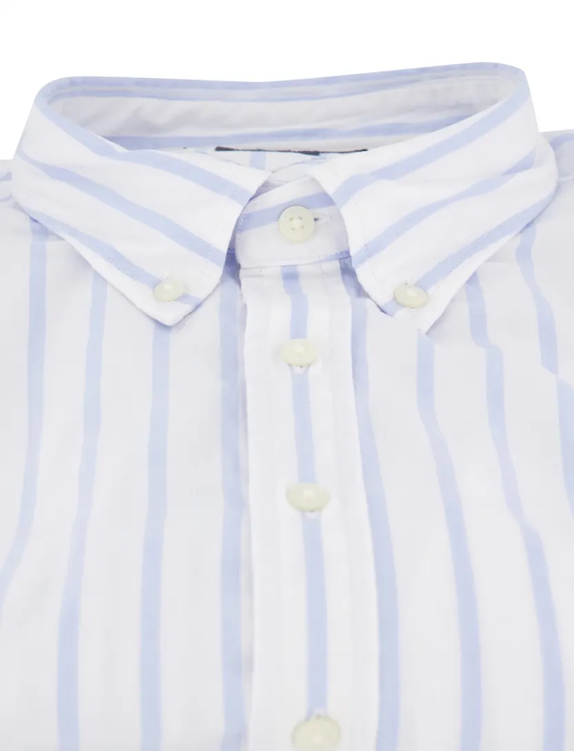 katoenen Tommy Hilfiger overhemd wit gestreept normale fit