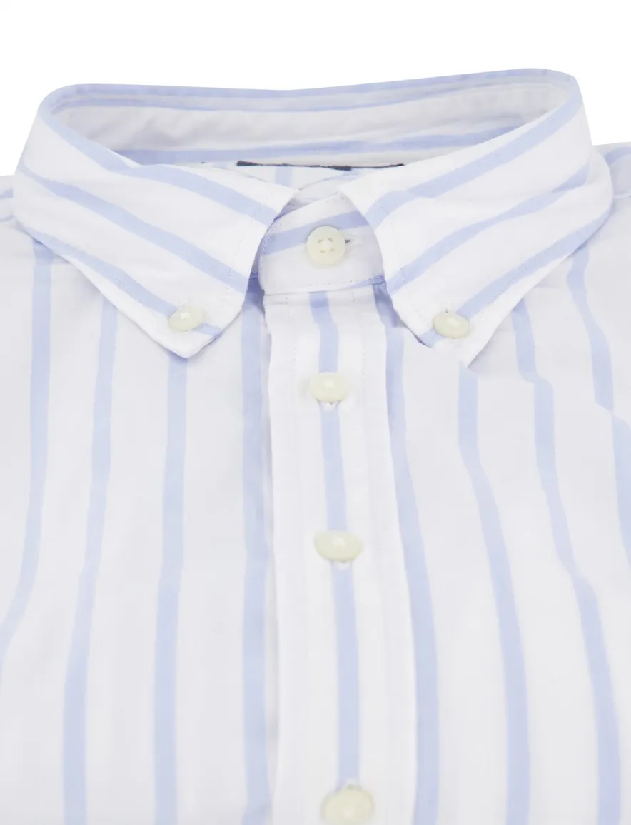 Tommy Hilfiger overhemd wit gestreept normale fit katoen