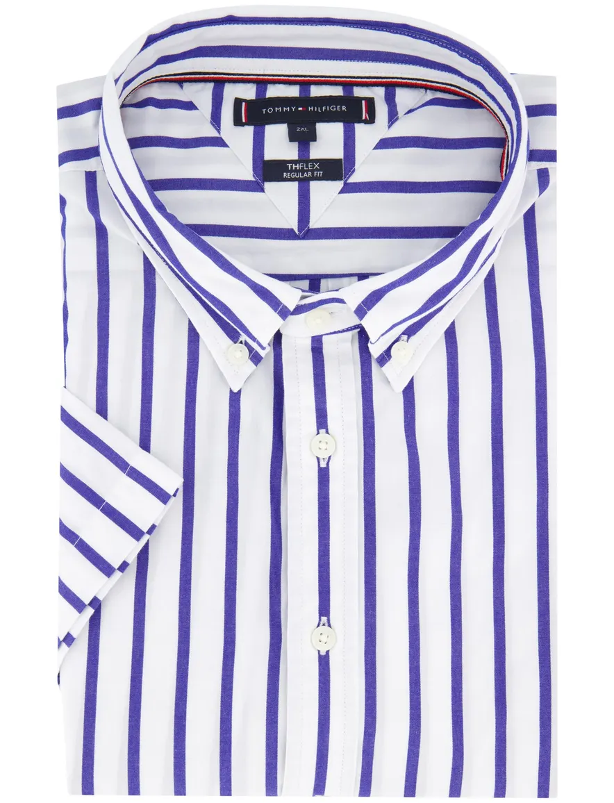 Tommy Hilfiger overhemd wit regular fit gestreept