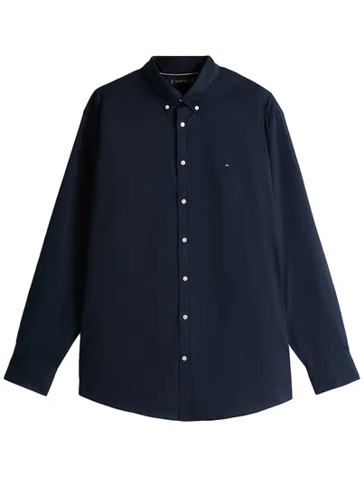 Tommy Hilfiger Tommy Hilfiger Plus Flex overhemd donkerblauw button-down