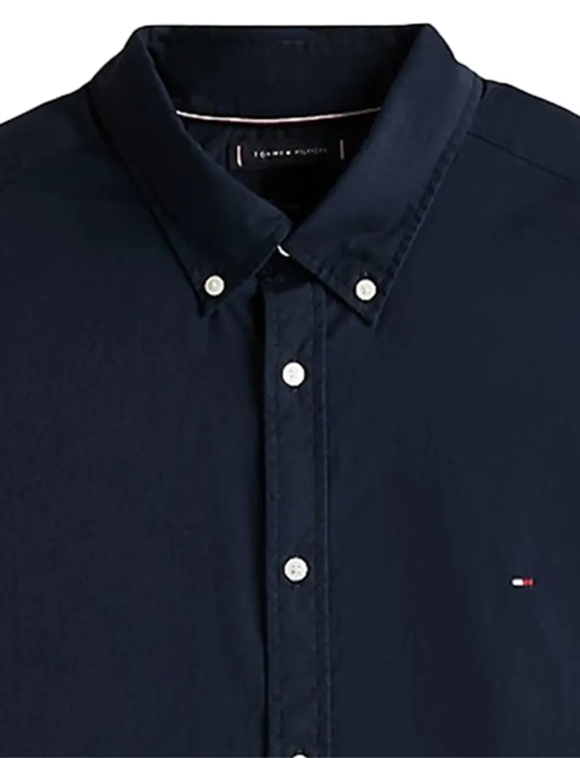 Tommy Hilfiger overhemd Plus Flex donkerblauw button-down