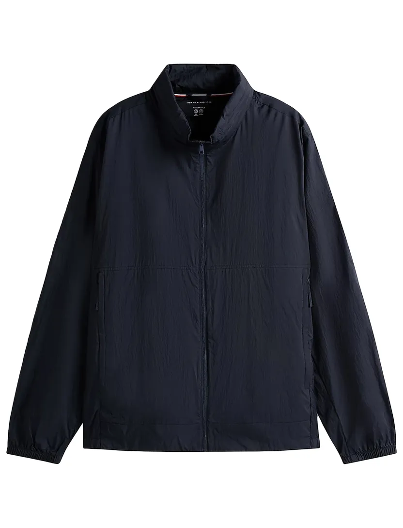 Tommy Hilfiger Plus waterafstotend jack donkerblauw capuchon rits