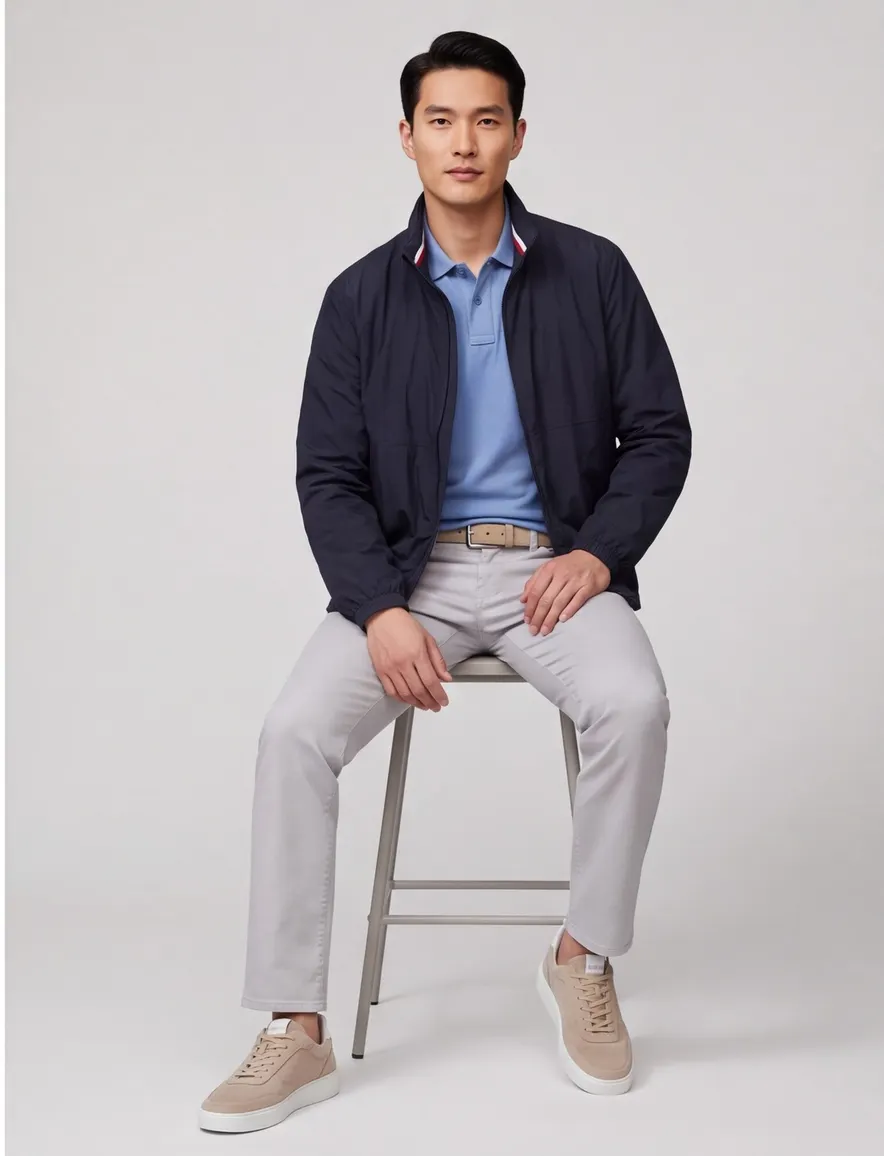 Tommy Hilfiger Plus waterafstotend jack donkerblauw
