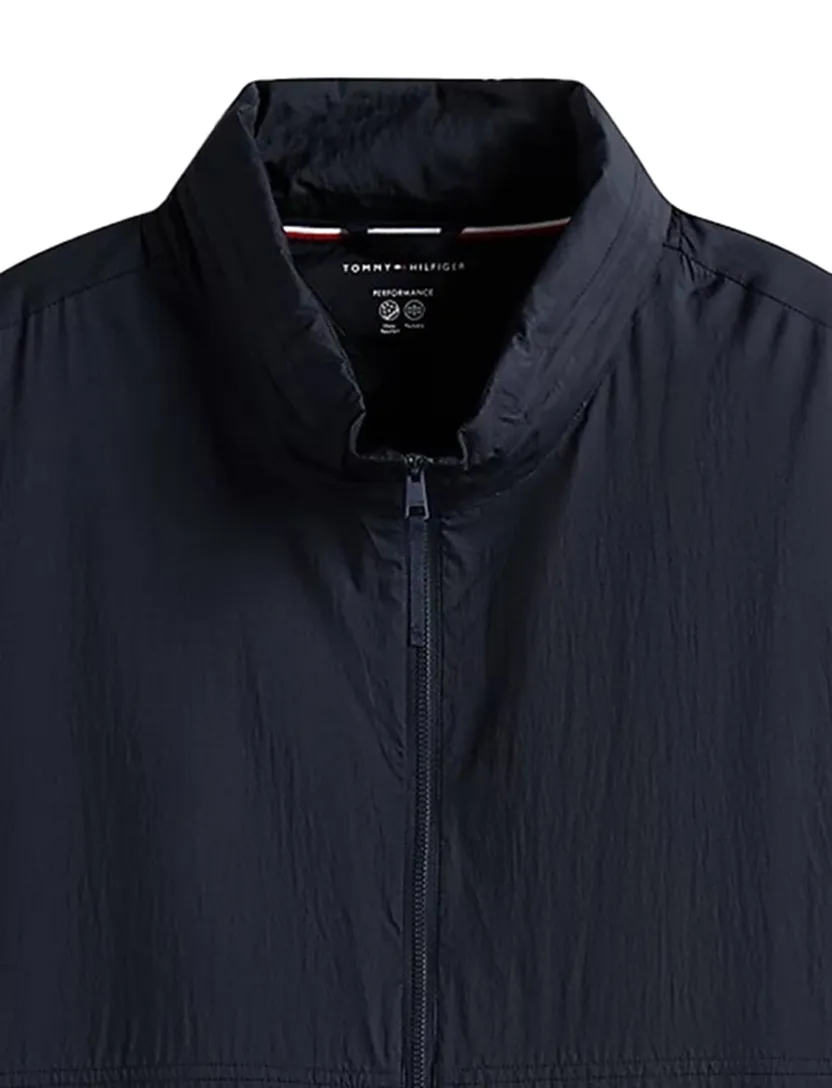 Tommy Hilfiger Plus waterafstotend jack donkerblauw capuchon rits