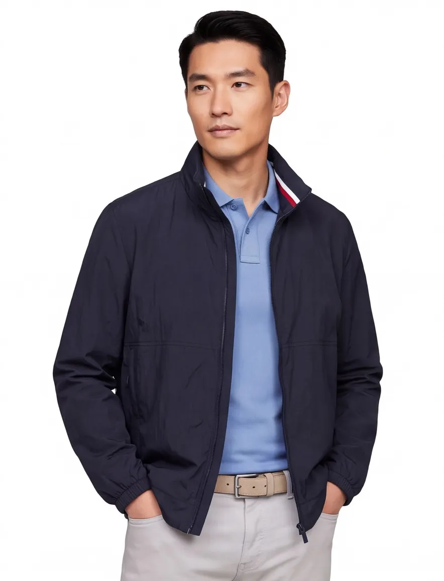 Tommy Hilfiger Plus waterafstotend jack donkerblauw