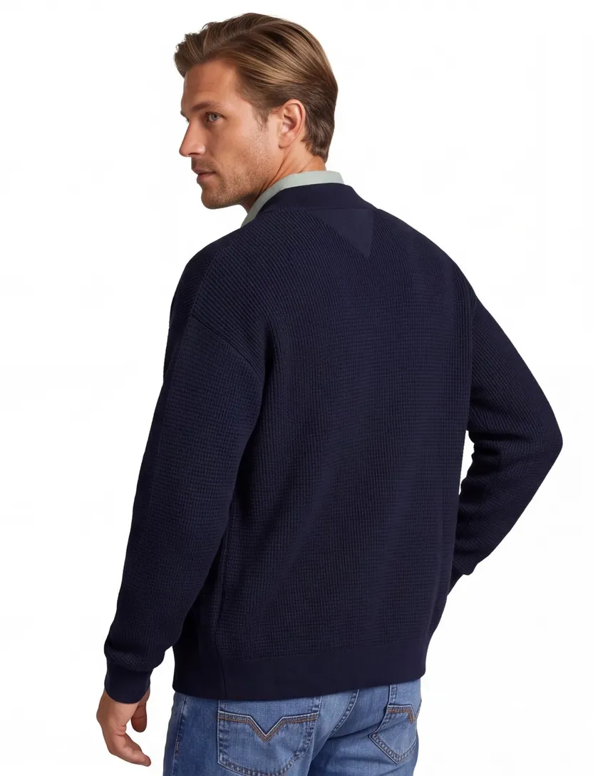 Tommy Hilfiger gebreid vest donkerblauw Plus Size katoen