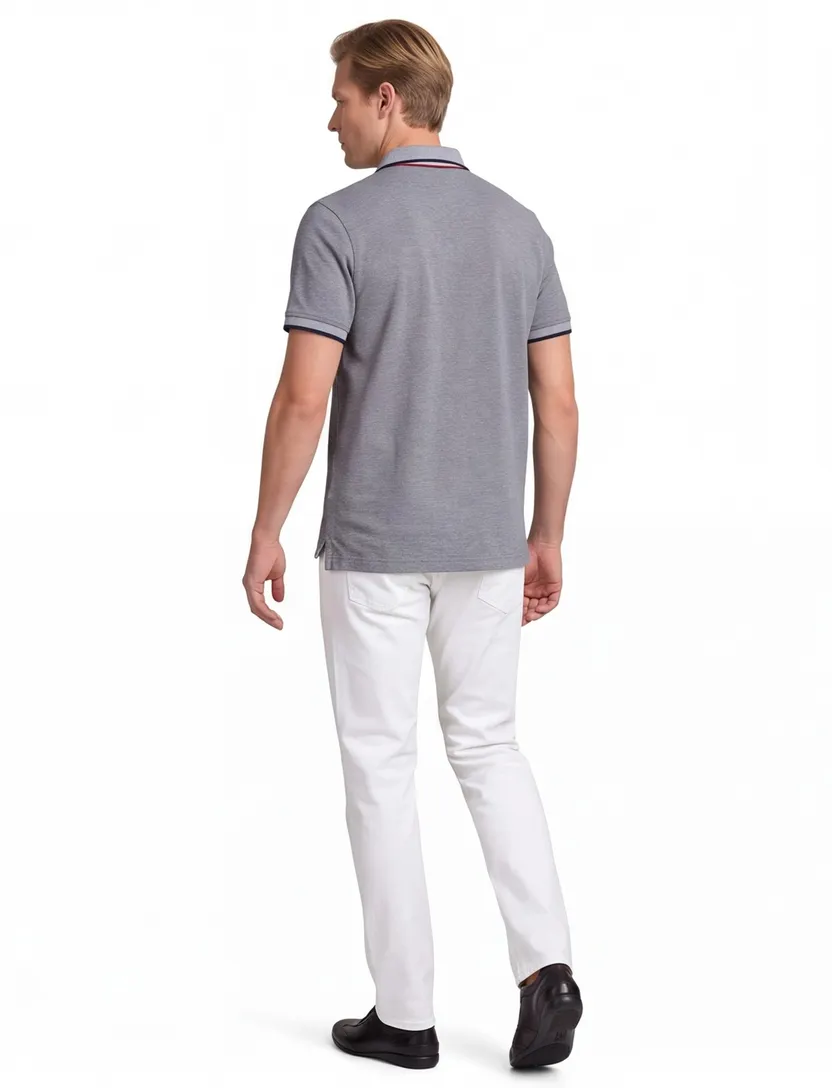 Tommy Hilfiger oxford grijs polo big & tall