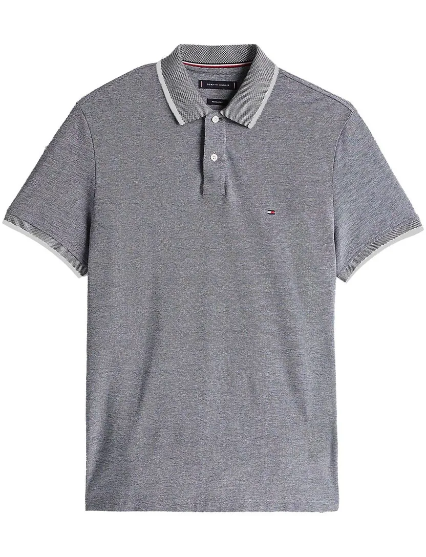 Tommy Hilfiger Oxford grijze polo big & tall