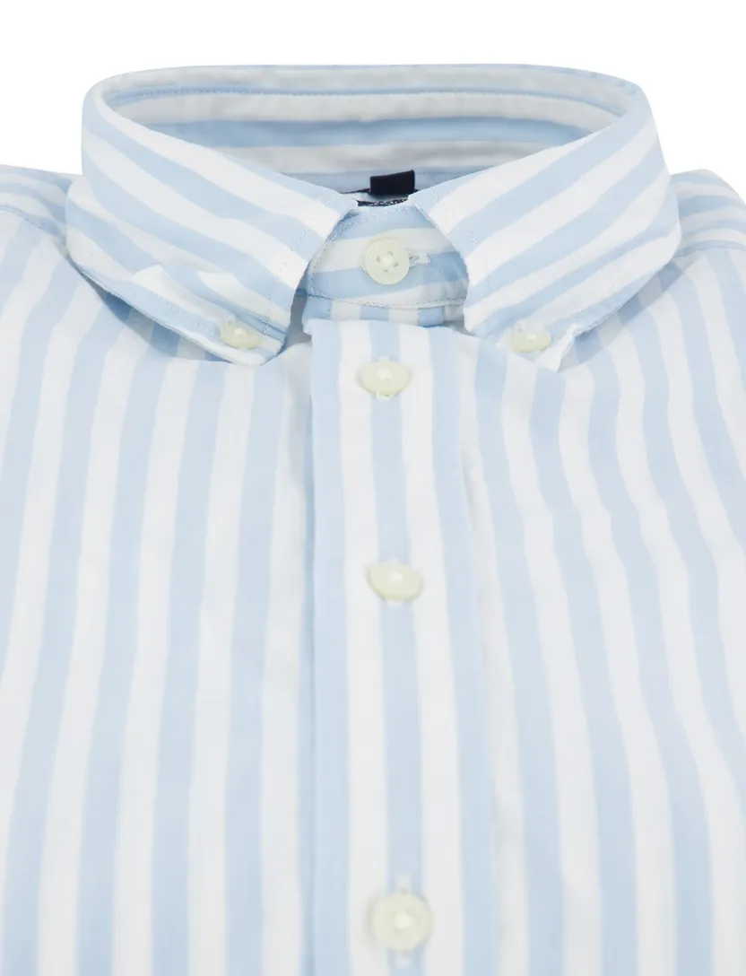 katoenen Tommy Hilfiger overhemd lichtblauw gestreept