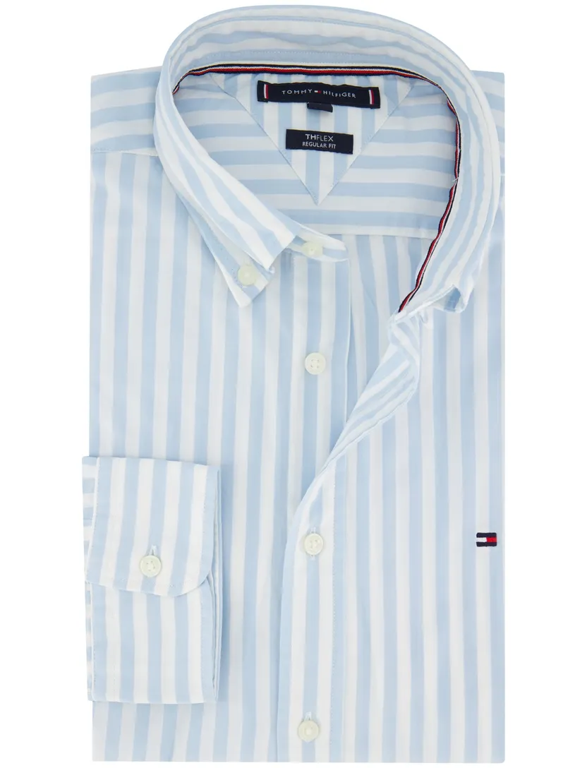 katoenen Tommy Hilfiger overhemd blauw wit gestreept