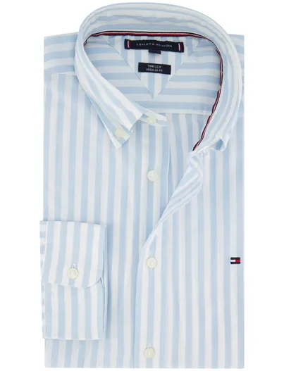 Tommy Hilfiger Tommy Hilfiger overhemd blauw wit gestreept normale fit katoen