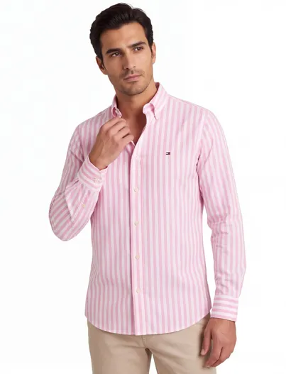 Tommy Hilfiger Tommy Hilfiger overhemd roze regular fit