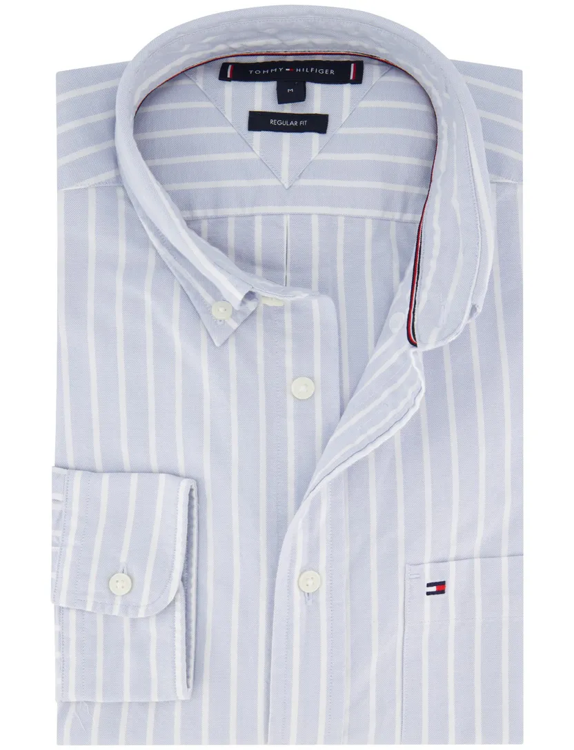 overhemd Tommy Hilfiger Regular Fit lichtblauw katoen