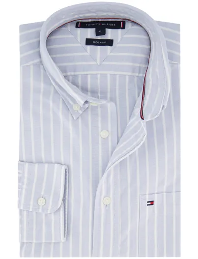 Tommy Hilfiger Tommy Hilfiger Regular Fit overhemd lichtblauw katoen