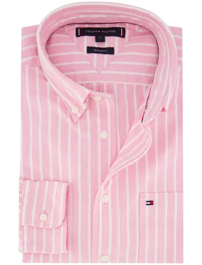 Tommy Hilfiger Tommy Hilfiger Regular Fit overhemd roze gestreept