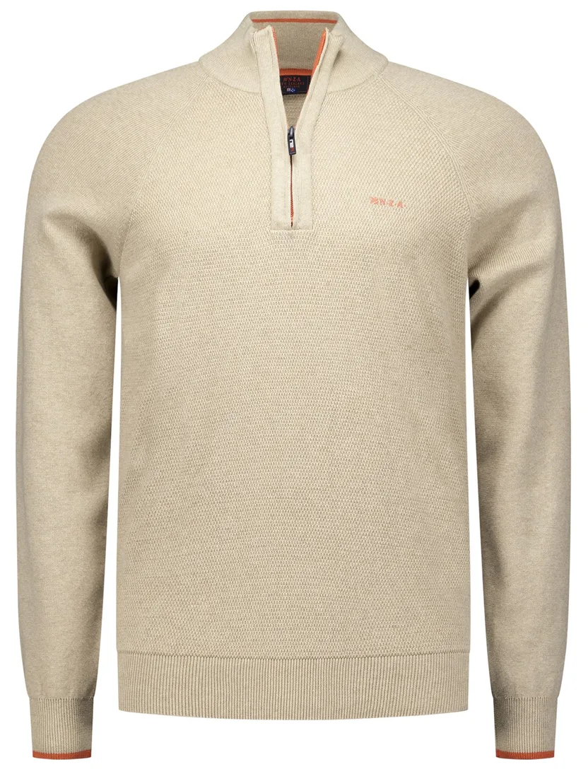 NZA half zip trui beige gebreid Ralph normale fit