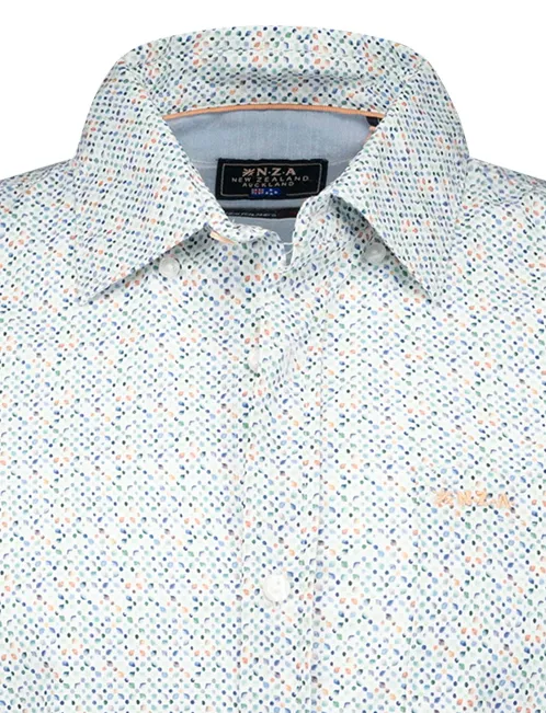 NZA overhemd blauw geprint Kayson