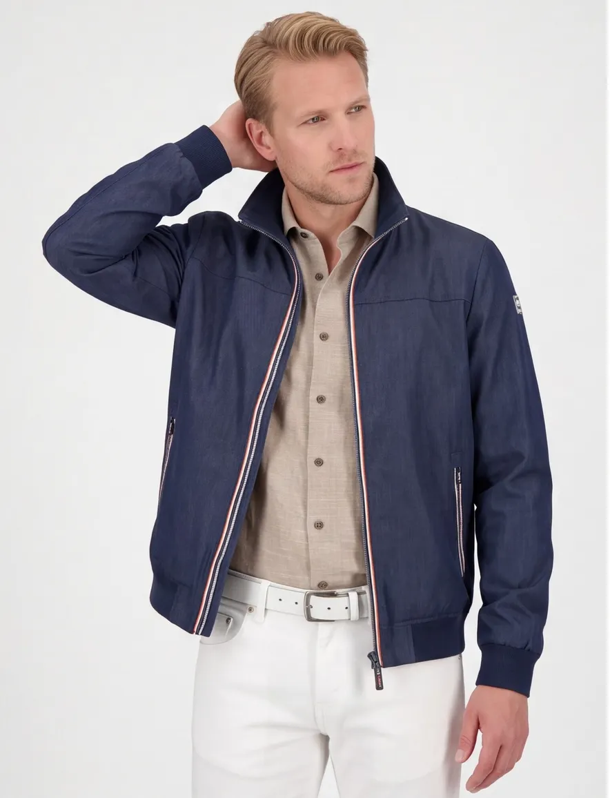 New Zealand zomerjas Troy donkerblauw effen normale fit