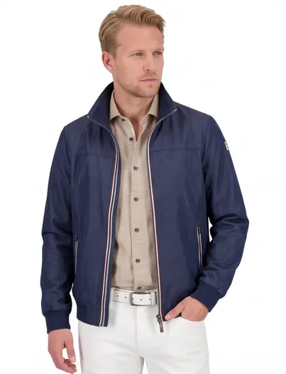 New Zealand New Zealand zomerjas Troy donkerblauw effen normale fit