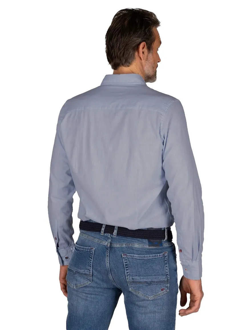 NZA overhemd Ellis blauw borstzak normale fit